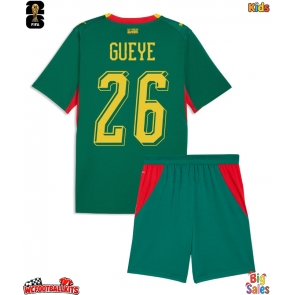 Senegal Pape Gueye #26 Replica Away Stadium Kit for Kids World Cup 2026 Short Sleeve (+ pants)